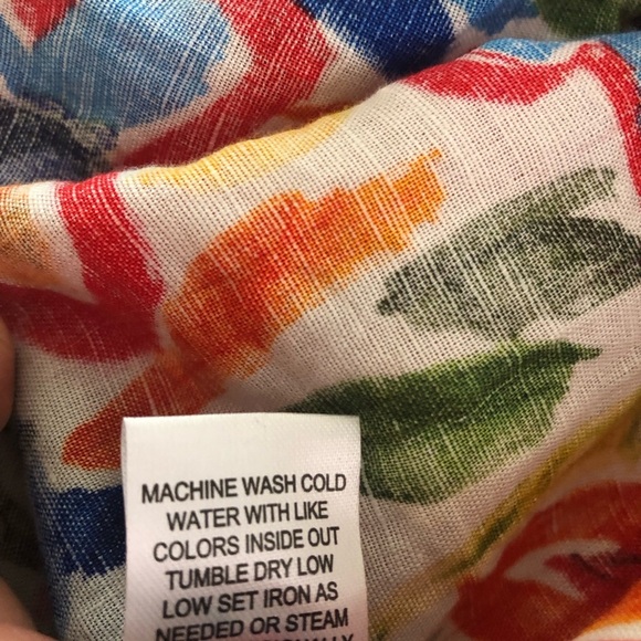 Hester & Orchard 3/4 Sleeve Multicolor Pop-Art Floral Peasant Summer Top Size XL - Picture 8 of 8